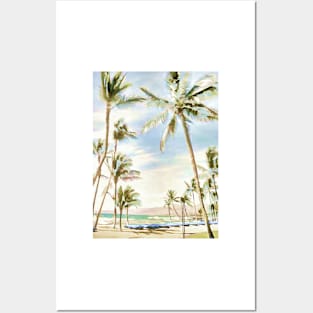 Vintage Hawaiian Beach/Blue Posters and Art